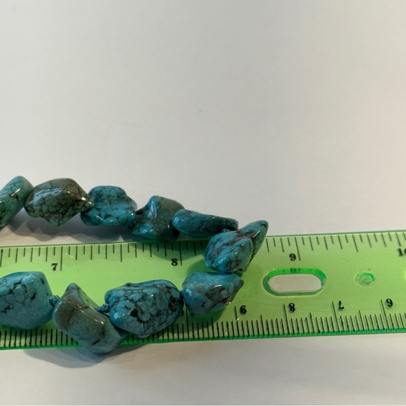 🆕 Faux Chunky Turquoise Nugget Necklace w/ Heart Toggle Clasp – Bold & Beautiful - Picture 9 of 16